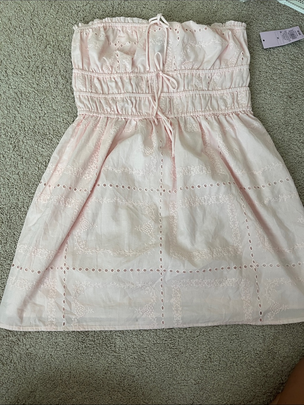 wild fable Light Blush Eyelet Strapless Dress